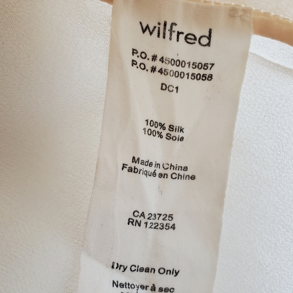 Wilfred 100% Silk blouse sleeve less with patch pocket with embroidery hem, sm - Picture 6 of 6